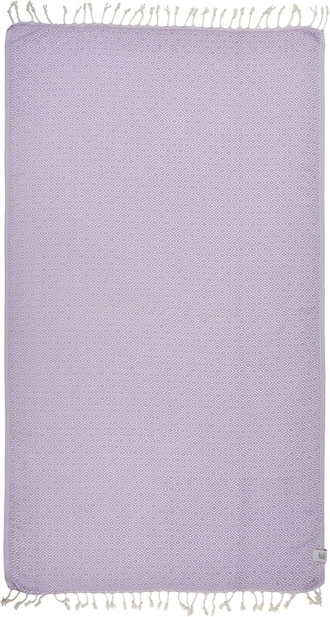 Personalized Embroidered Beach Towel | Throw Blanket, Easy to Carry, Sand Free, Highly Absorbent, Quick Dry, Turkish Towels for Camping Bath Sauna Beach Gym Pool Yoga SPA by Lahammam, Malta, Lilac