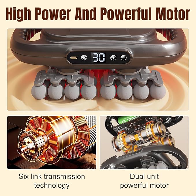 Back Massager for Pain Relief Deep Tissue, 42 Head Massage Gun Deep Tissue with 9 Modes & 9 Levels, Electric Percussion Massager Gun for Pain Relief, Portable for Athletes Muscle Relief