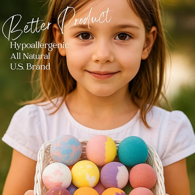 EvolutionUSA 9 Refresh Bath Bombs for Women – Lush Bath Bombs Mini Sized, Lush Womens Gift for Mother’s Day, Easter, Valentines, Birthday or Self Care, Organic Bathbombs Kids & Women, Bath Fun