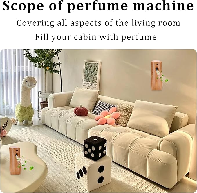 Automatic Air Freshener Spray Dispenser (4-Pack), Free Standing or Wall Mounted Adjustable Aromatherapy Machines for Home, Indoor, Bathrooms, Offices, Hotels and Commercial Places (Wood, 001)