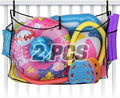 2Pcs Large Pool Float Toy Storage Net - 59x11.8x33.5in Durable Mesh Net Organizer for Fence with Straps, Poolside Fence Toys Holder for Inflatable Rafts Pool Noodles Balls Swimming Ring