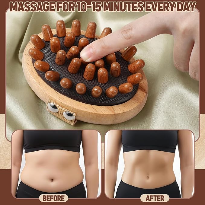ProSuites Wooden Meridian Massage Body Brush for Cellulite Remover, Cellulite Lymphatic Drainage Massager for Body Shaping