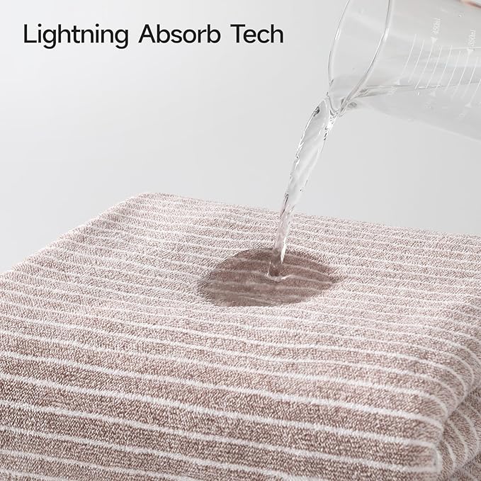 REDKISS Ultra Soft Bath Towels Set of 6 Large 35"x70" | 100% Microfiber, Highly Absorbent & Quick Dry | Taupe Towels for Bathroom, Spa, Gym | 2 Bath, 2 Hand, 2 Washcloths