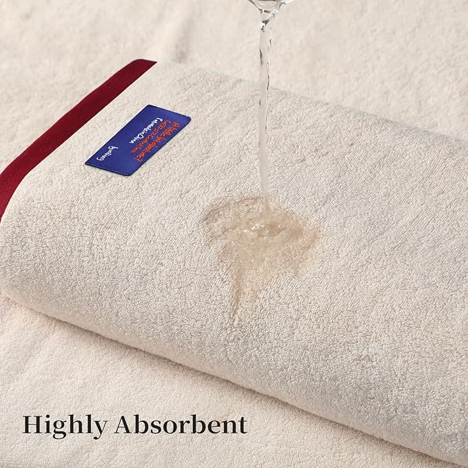 REDKISS 100% Cotton 2 Pack Luxury Bath Towels 27 x 54 Inches, Oversized Bath Towel Set, 600 GSM Ultra Soft Highly Absorbent Quick Drying Towels for Bathroom, Gym, Spa, Hotel, Beige Brown