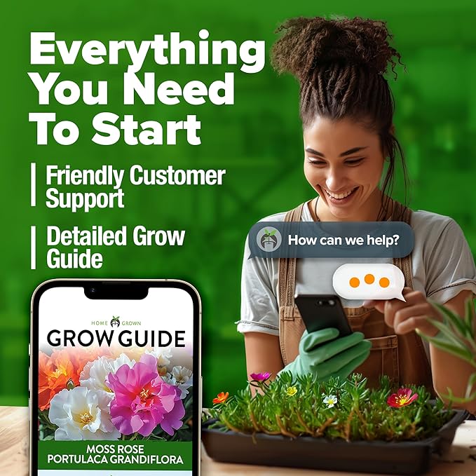 HOME GROWN 23,500+ Moss Rose Seeds (Bulk Pack) Annual Flower for Ground Cover - Heirloom Portulaca Seeds for Planting Outdoors - Great for Low-Maintenance Gardens (Portulaca grandiflora)
