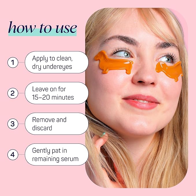 SpaLife So Fetch Hydrogel Under Eye Patches for Dark Circles | Mothers Day Gifts | Dachshund Under Eye Patches for Puffy Eyes | Weiner Dog Undereye Bags | Pack of 8 Pairs (8 Undereye Treatments)