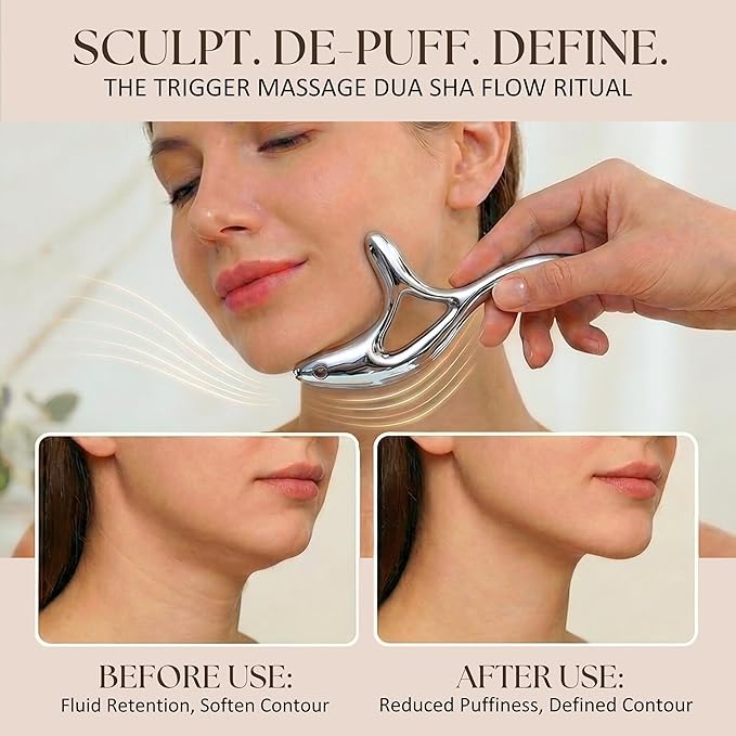 Trigger Point Massage Tool, Gua Sha Tool for Deep Tissue Massage & Fascia Release, Metal Muscle Scraper, Stainless Steel Thumb Saver, Acupressure Myofascial Release Tool, Full Body Pain Relief