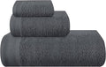 Ultra Soft 3 Pack Cotton Towel Set, Contains a Bath Towels 28x55 inch, a Hand Towels 16x24 inch & a Wash Coths 12x12 inch, Ideal Everyday use, Compact & Lightweight - Charcoal Grey