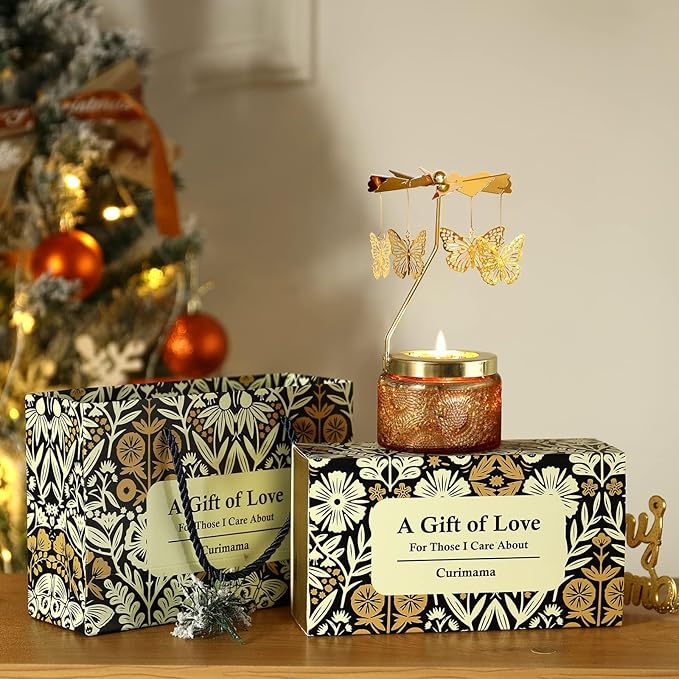 Mothers Day Gifts for Mom, Butterfly Candle Gifts for Women, Unique Birthday Gift for Women Mama Sister, Best Mom Gift for Grandma, Mother in Law, Rotatable Scented Candles Presents for Anniversary