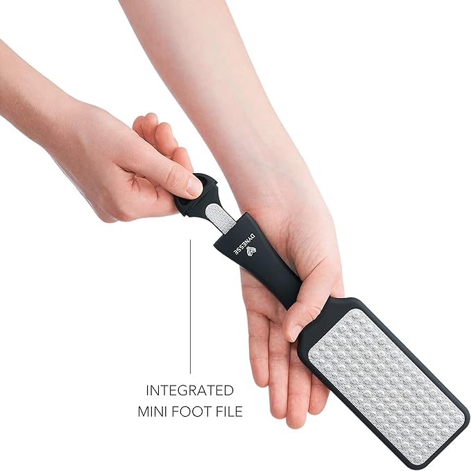DYNESSE Foot File. Best Premium Pedicure Foot Rasp and Callus Remover. 3-in-1 Tool. Removes Hard Skin. No Risk of Injury. Stainless Steel. Ergonomic Handle. Washable. Works on Both Wet and Dry Feet.