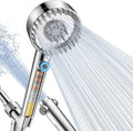 Ion Drops Filtered Shower Head with Handheld, High Pressure 4 Spray Mode Showerhead with Filters for Hard Water Softener, Handheld Shower Heads Filter with ON/OFF Switch for Pets (Chrome)