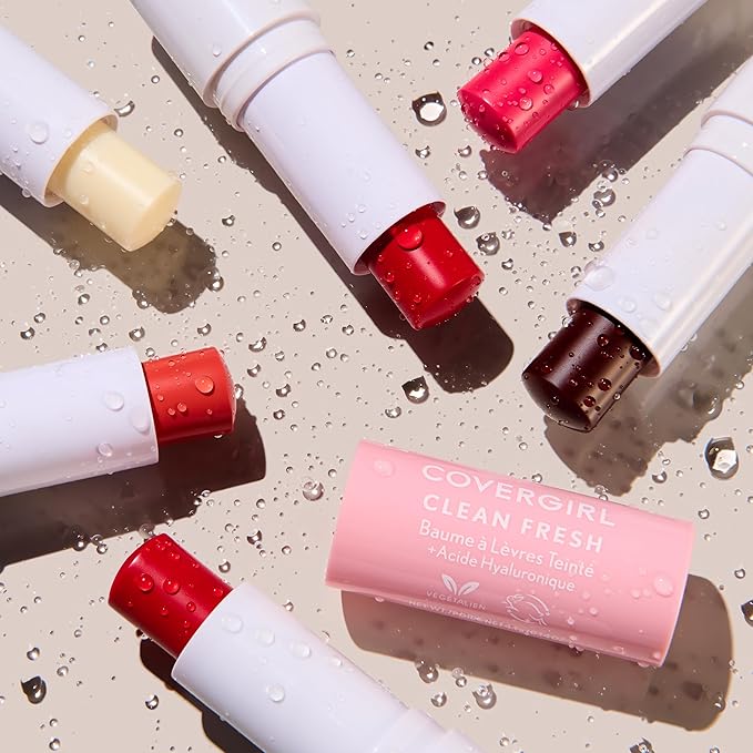 CoverGirl Clean Fresh Tinted Lip Balm, Vegan Formula, Hydrating, Natural Finish, Bliss You Berry, 1 Count