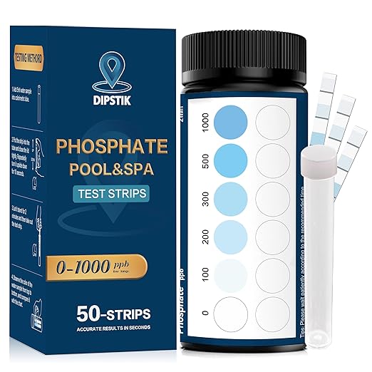 DIPSTIK Phosphate Test Kit for Pool,50 Strips Phosphate Test Strip Quick and Accurate Swimming Hot Tub and Spa Water Testing