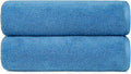 Amazon Basics 2-Piece Quick-Dry Oversize Bath Towel, 100% Cotton, 54" x 30", Lake Blue