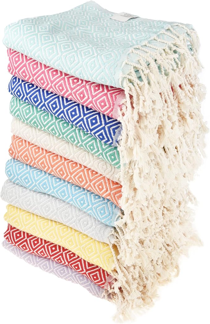 Personalized Embroidered Beach Towel | Throw Blanket, Easy to Carry, Sand Free, Highly Absorbent, Quick Dry, Turkish Towels for Camping Bath Sauna Beach Gym Pool Yoga SPA by Lahammam, Malta, Lilac