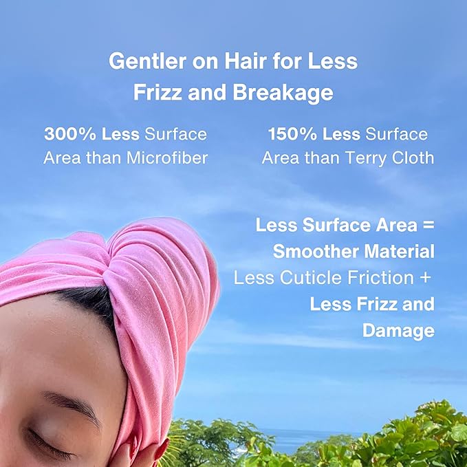 OOF! Halo T-Shirt Hair Towel | 100% Cotton Jersey Knit w/MoistureLock | No Microfiber | Reduce Cuticle Friction, Frizz & Breakage | Plopping Towel for Curly Hair | All Hair Types (Black)