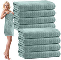 SmoothNovelty 16 Pack Microfiber Bath Towels Bulk 27'' x 60'' Oversized Size Bath Towel Highly Absorbent Extra Large Soft Drying for Beach Shower Summer Salon Sport Gym Party (Wheat,Green)