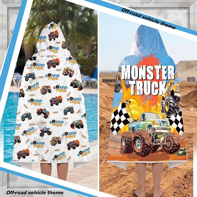Peryiter 2 Pcs Truck Beach Towel Quick Dry Towels Swimming Bath Shower Pool Travel Trips Vacations Absorbent Soft Beach Blanket, 50 x 30 Inches