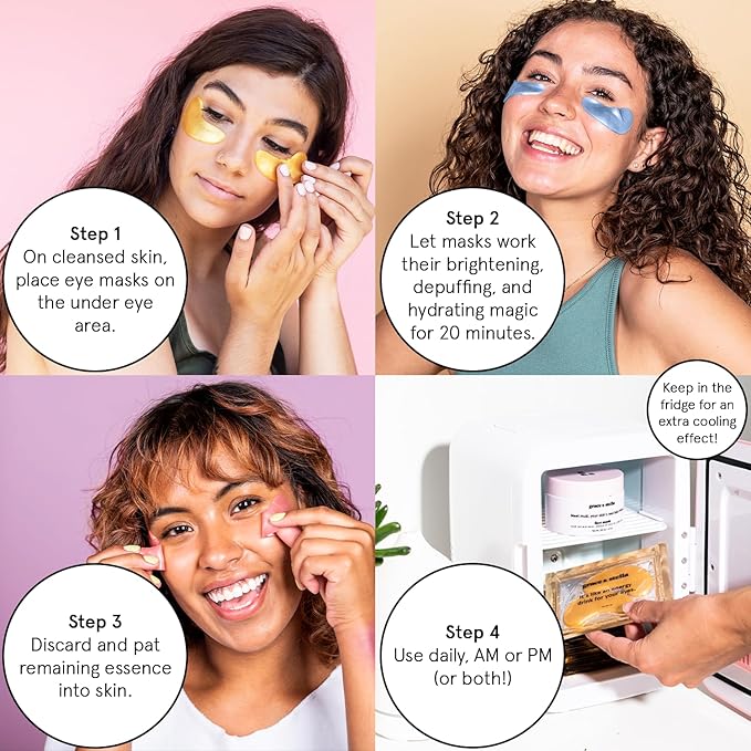 grace & stella Under Eye Patches (12 pairs) Eye Masks for Dark Circles and Puffiness - Gifts for Mom, Self Care Gifts, Bridal Shower Gifts, Eye Patches for Women - Vegan Cruelty-Free Skin Care
