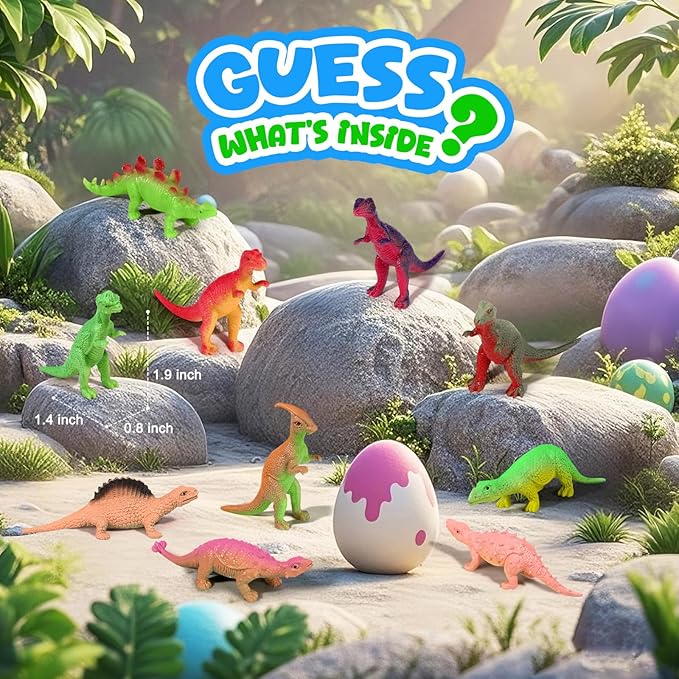 Bath Bombs for Kids with Dragon Toys Inside, Easter Basket Stuffers for Toddlers, Sanyi Dinosaur Toys Gifts for Kids 3-7, Dino Egg Fillers Bubble Bath Birthday Gifts for Boys Girls