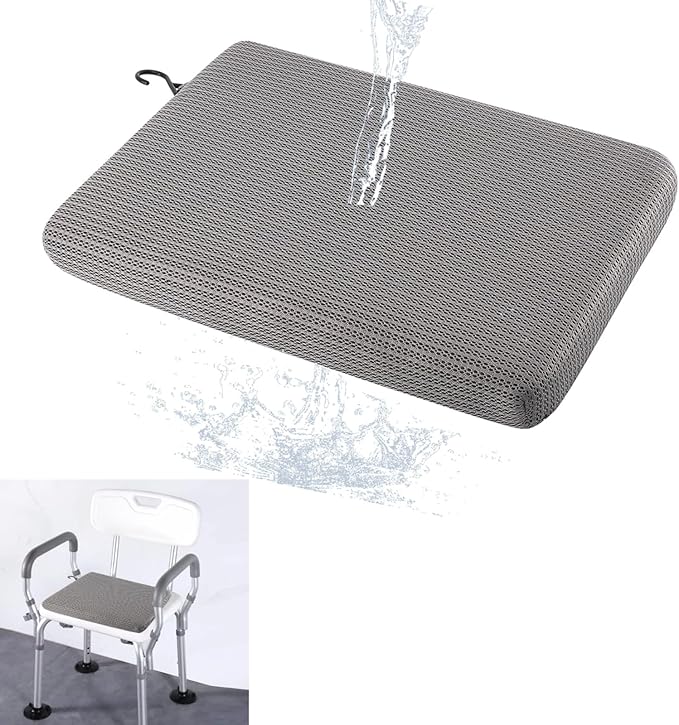Shower Seat Cushion, Bath Chair Cushion, Bathtub Cushion for Soaking Tub, Non Slip Pad, Shower Safety Mat, Sauna Seat Cushion, Shower Bench Pillow for Sitting