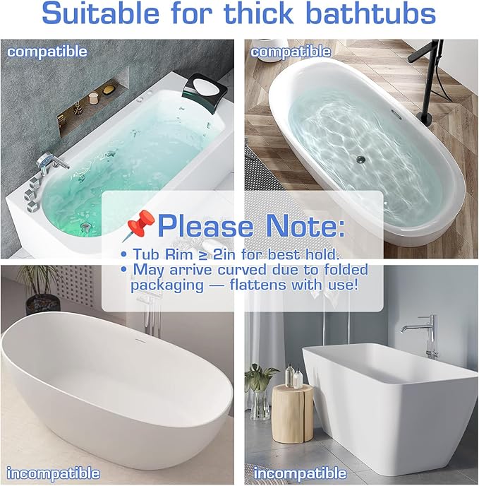 31.5" Bathtub Splash Guard for Kids & Toddlers - Silicone Play Shelf & Toy Storage Tray with Strong Suction Cups to Prevent Water Spills, No-Leak Fun Bath Time - Tub Toy Holder Ledge,Blue