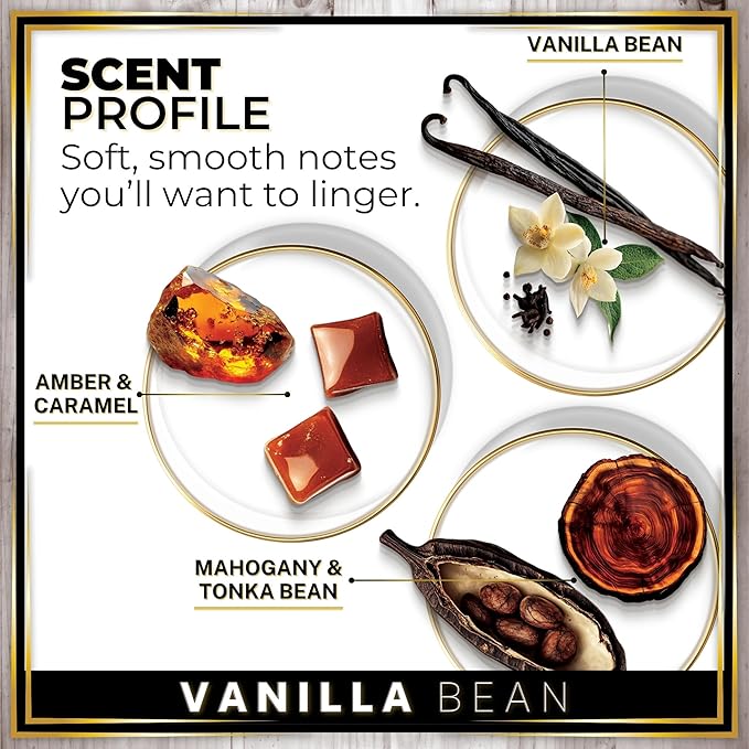 Urban Naturals Car Air Freshener Diffuser 1 Pack - Vanilla Bean Scent, 45+ Days Long Lasting Fragrance, Made in USA, Glass & Wood, Hanging Design + Vent Cip, Easy to Use