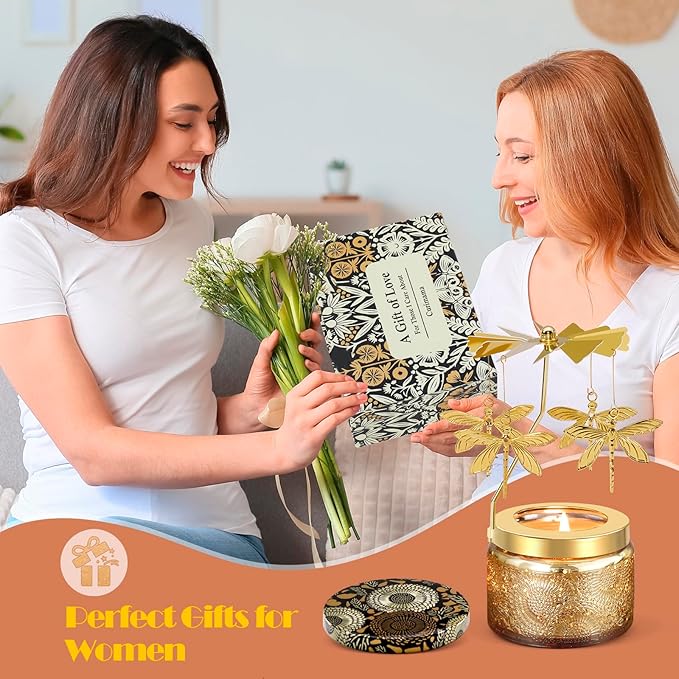 Mothers Day Gifts for Mom, Funny Birthday Gifts for Women, Dragonfly Candle Gift for Mom, Grandma, Rotating Scented Candles for Home Aromatherapy, Ideal Birthday Gift for Wife