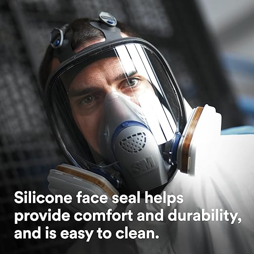 3M Ultimate FX Full Facepiece Reusable Respirator, FF-401, NIOSH, ANSI, Six-Strap Harness for a Secure Comfortable Fit, Cool Flow Valve, Passive Speaking Diaphragm, Small