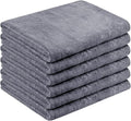 JML Bath Towels Set of 6, Oversized Large Microfiber Bath Towels for Adult Men Women, 30" x 60", Soft,Super Absorption, Perfect for Shower, Sauna, Yoga, Gym, Beach, Pool, Sport - Grey Floral Pattern