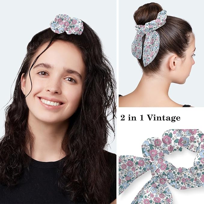 Scrub Caps Women Nursing Hats Floral Flowers with Buttons Ponytail Working Adjustable Pouch Tie Back