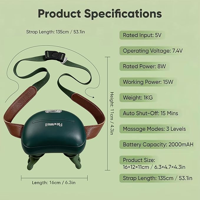Neck Massager for Pain Relief, 4D Shiatsu Deep Tissue Neck and Shoulder Massager, Bionic Neck Shoulder Massager with Hand Kneading, Massager with Little Hands for Home & Office (Green)