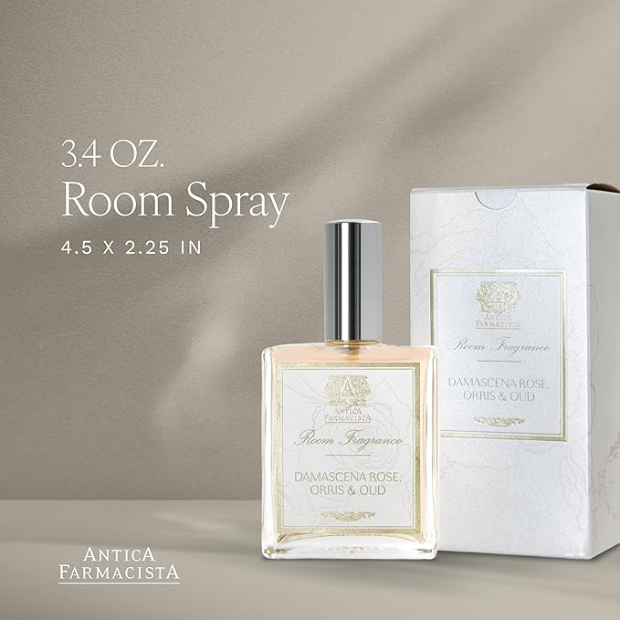 Antica Farmacista Room Spray - Elegant House Spray - Long-Lasting, Room Fragrance - Luxury Gift for Housewarming - Damascena Rose, Orris & Oud, 3.4 fl oz