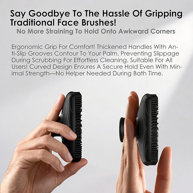 RamPula Face Scrubber & African Net, Silicone Exfoliating Brush for Men, Facial Cleansing Brush, Manual Waterproof Cleansing Skin Care, Blackhead Removing Pore Cleansing Massaging Face Brushes - Pink