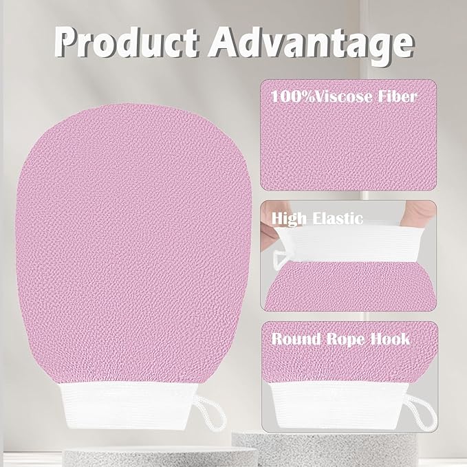 Ultra Thin Exfoliating Glove(1pc), Tanning mitt, Dead Skin Remover for Body, Body Exfoliator for Self-Tan Removal & Keratosis Pilaris（Purple）