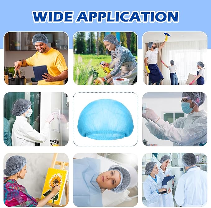 Yahenda 2000 Pcs Disposable Hair Nets Bulk 21 Inch Non Woven Bouffant Caps for Food Service Cooking Medical Salon Spa Beauty