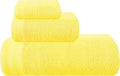 Ultra Soft 3 Pack Cotton Towel Set, Contains a Bath Towels 28x55 inch, a Hand Towels 16x24 inch & a Wash Coths 12x12 inch, Ideal Everyday use, Compact & Lightweight - Lime Yellow, Medium