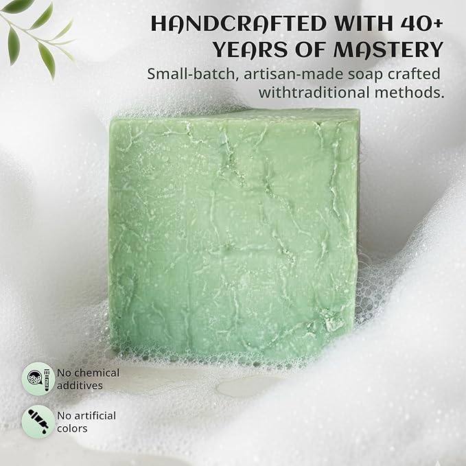 Dr.Ancient Tea Tree Soap Bar, Organic Soap Bars Handcrafted the Traditional Way, Natural Chemical-Free, Vegan, Used for Face and Body, Deep Cleansing, and Nourishing Daily Skin