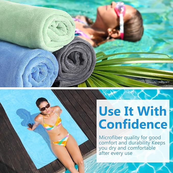 SmoothNovelty 16 Pack Microfiber Bath Towels Bulk 27'' x 60'' Oversized Beach Towel Highly Absorbent Extra Large Soft Drying for Shower Pool Salon Sauna Bathroom Gym Party (Simple,Multicolor)