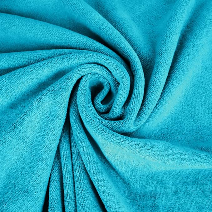 JML Large Microfiber Bath Towels Set of 6, 30" x 60", Oversized, Soft, Super Absortbent, Fast Drying Bathroom Towel for Sauna, Salon, Sport, Fitness, Yoga, Teal
