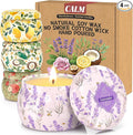 WarmEmbrace Scented Candles for Women, 4 Pack Soy Candle Set, 4.4OZ Candles for Home Scented, Candle Gift Set for Women, Lavender/Coconut and Christmas Holiday Candles, Valentines Day Gifts