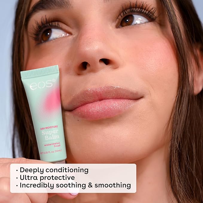 eos 24H Moisture Super Balm - Pink Lemonade & Wild Cherry Slushie, Day or Night Lip Treatment, Made for Sensitive Skin, Lip Balms & Moisturizers, 0.35 fl oz, 2-Pack