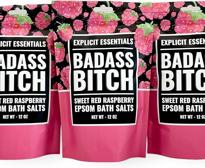 Explicit Essentials Bath Salts for Women, 12oz Raspberry Epsom Salts