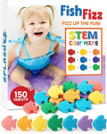 SplashEZ STEM Bath Color Tablets for Kids 150 Count - Fizzy Bath Bombs for Kids and Toddlers, Non Toxic, Fragrance Free, No Tub Staining, Easy Clean, Toys for Kids Ages 1-3