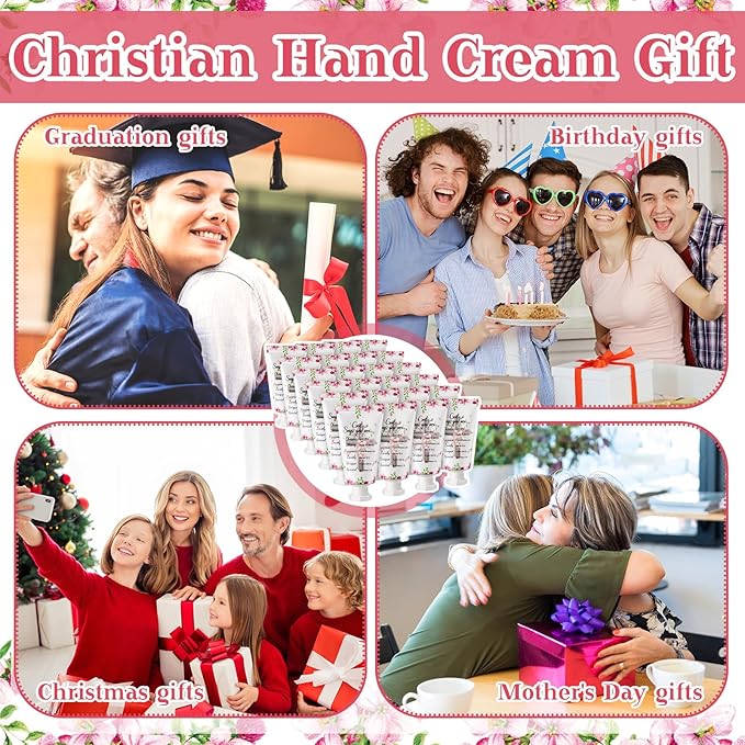 50 Pack Christian Hand Lotion Bulk Gifts for Women Mother's Day Gifts Bible Mini Travel Hand Lotion for Women Church Appreciation(Classic)