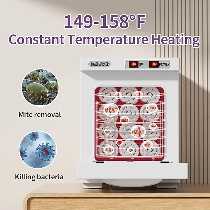 Towel Warmer, 5L Small Hot Towel Warmers for Spa, Towel heater for Facials and Towel Warmer Esthetician. (White)