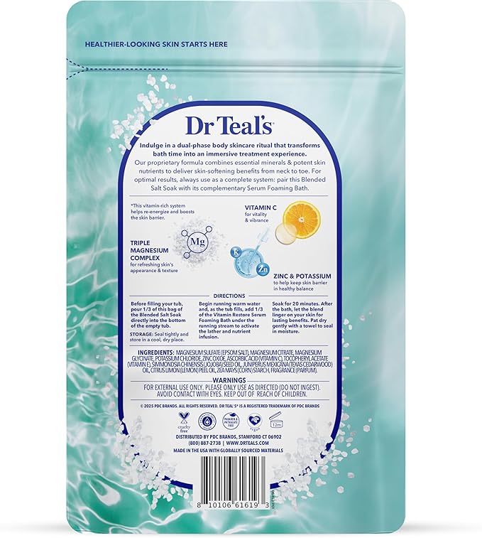 Dr Teal's Skin Renewal Vitamin Restore Blended Salt Soak, 2.25 lb