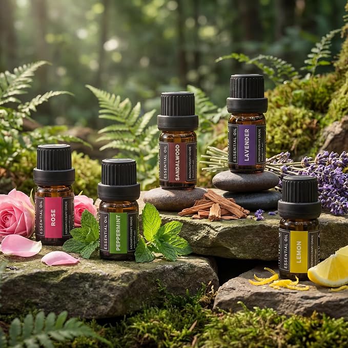 SACATR 36 Pcs Natural Essential Oil Sets,Essential Oils for Diffuser, Humidifiers, Skin Care, Massage, Fragrance Oil Scent for DIY Candle and Soap Making, Gift for Friends (36 * 5ML)