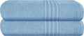 BOUTIQUO 100% Cotton 2 Pack Bath Towel Set 28x55, Eco-Friendly Large Bath Towels, Compact Quickdry Lightweight Soft & Highly Absorbent Bath Towel, Ideal for Everyday Gym Travel Camp Pool - Sky Blue