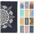 FESHKA Sand Proof Turkish Beach Towel – Oversized, Quick Dry & Lightweight Travel Towel - 100% Organic Cotton Beach Blanket - Perfect for Bath, Pool & Picnic | Frozen (Navy)